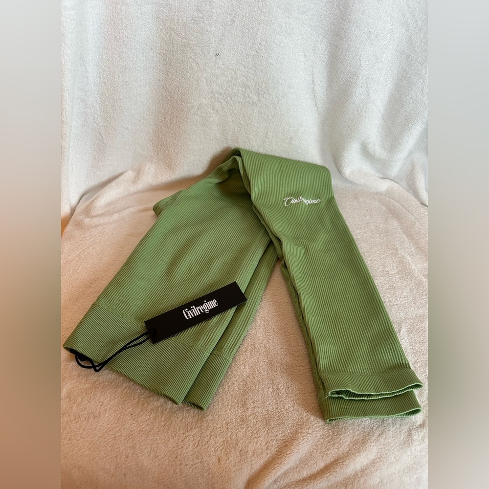 Green Civil Regime Ribbed Leggings